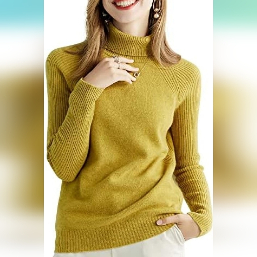 LINY XIN Women's Superfine Merino Wool Knitted Pullover Sweater Size XL